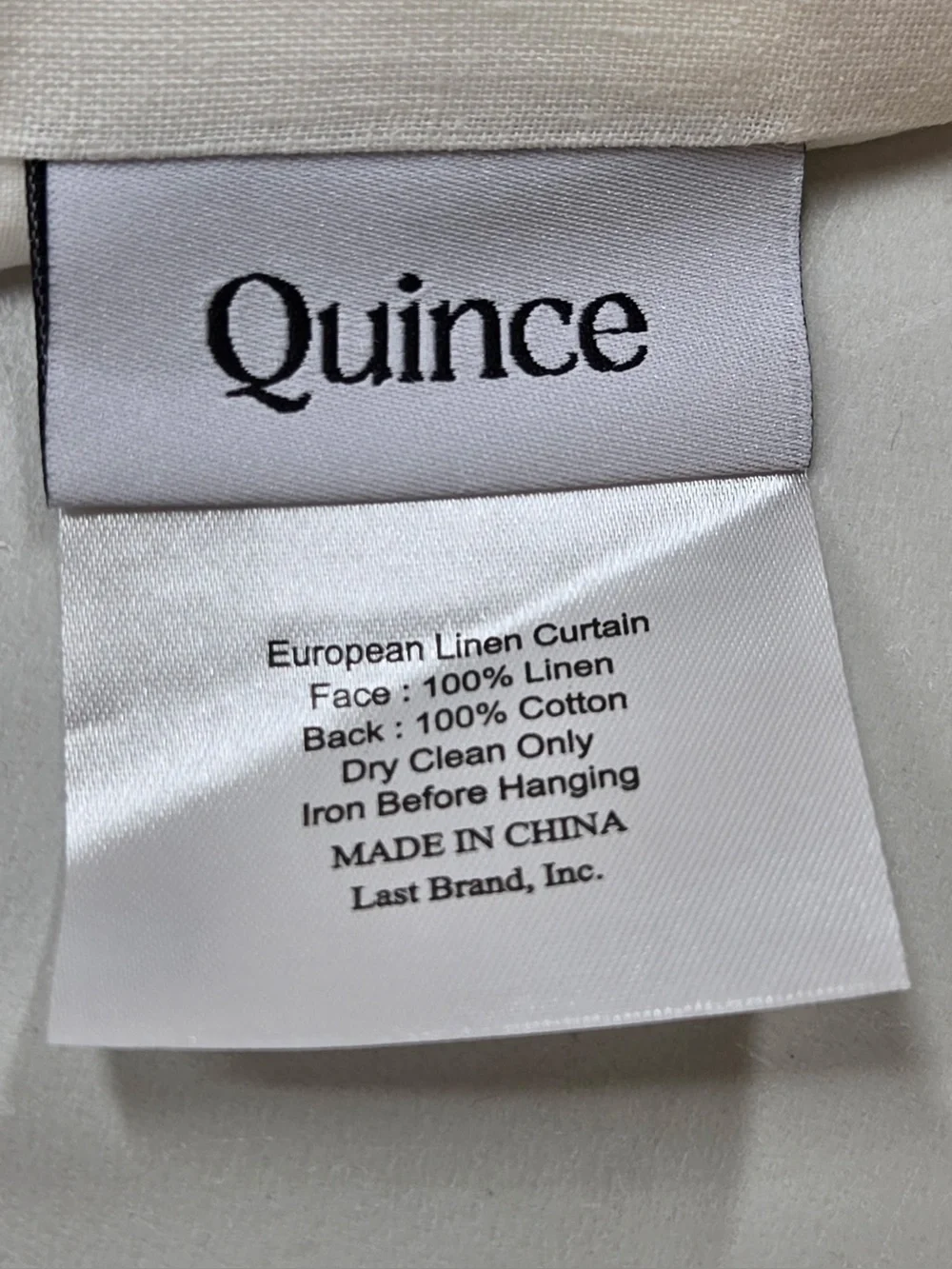 NWT QUINCE Set Of 2 48x96 European Linen Curtains Cream 0431